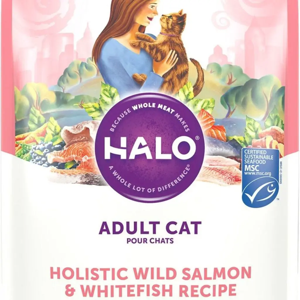 Halo holistic wild salmon & whitefish recipe adult dry cat food – Review