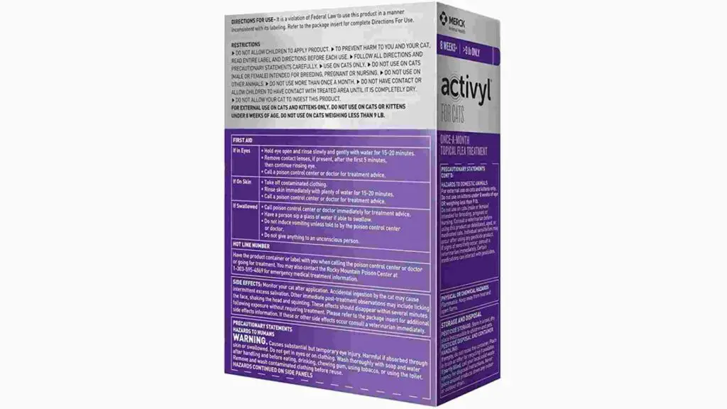 Activyl For Cats discontinued 2022